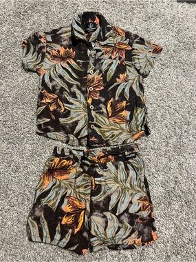 Volcom Multicolor Tropical Print Two-Piece Set